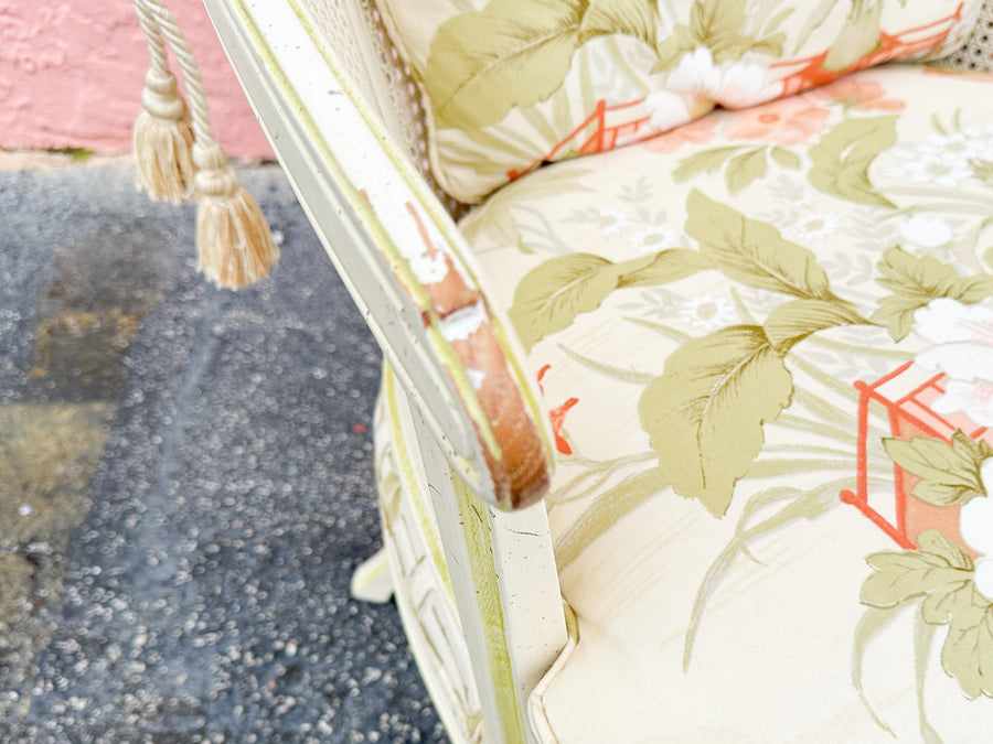 Pair of Regency Style Cane Barrel Chairs