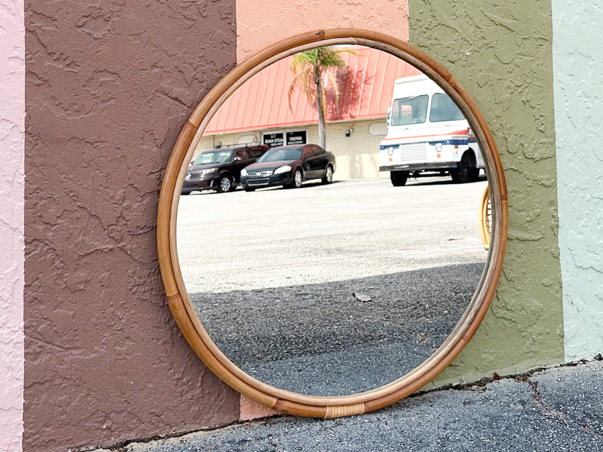 Extra Large Round Rattan Mirror