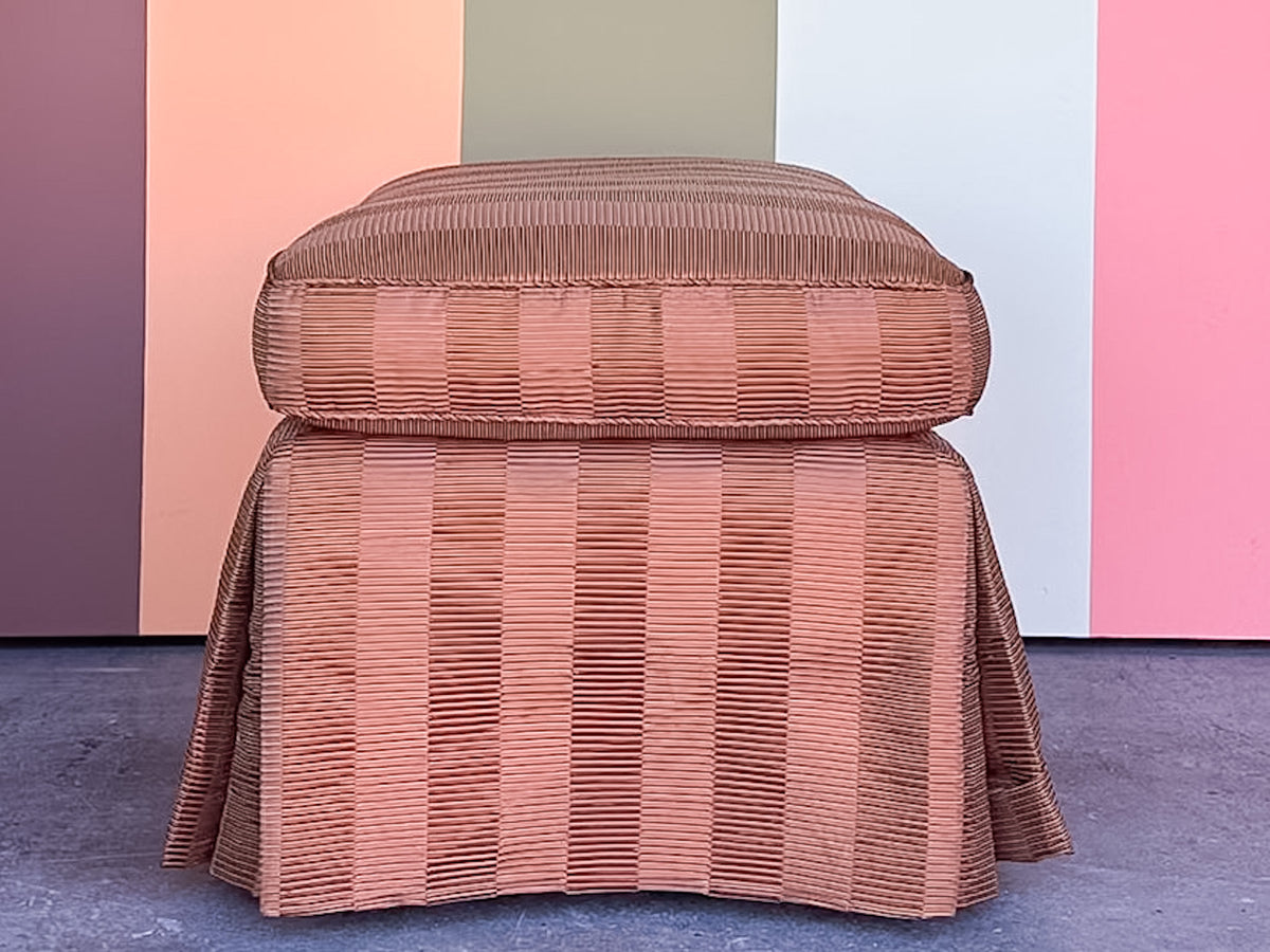 Pretty Bronze Upholstered Ottoman