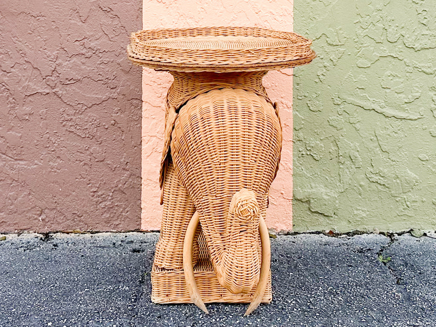 Natural Wicker Elephant Garden Seat