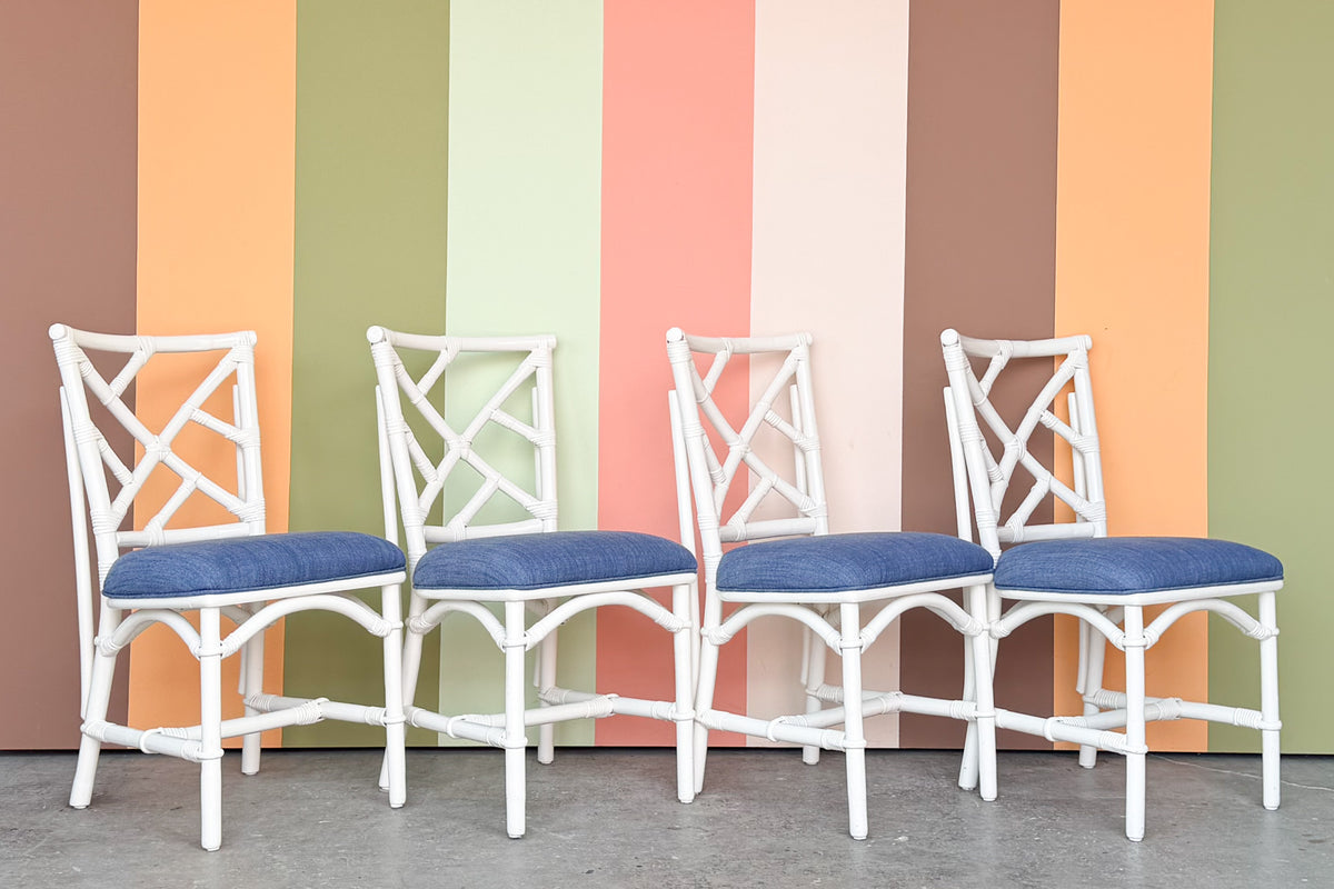 Set of Four Rattan Dining Chairs