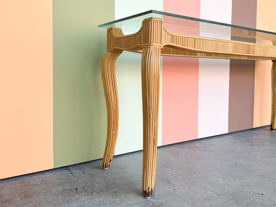 Pencil Reed Rattan Console