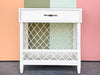 Pair of Lattice Rattan Nightstands