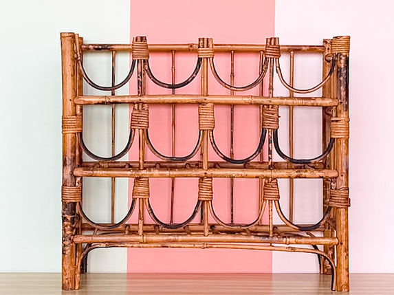 Tortoiseshell Rattan Wine Rack