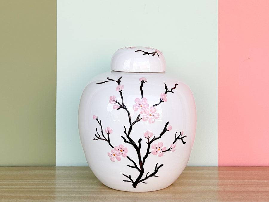 Cherry Blossom Temple Jar