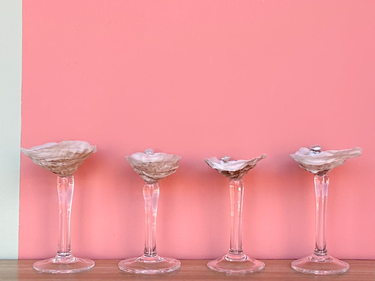 Set of Four Oyster Shell Shooters