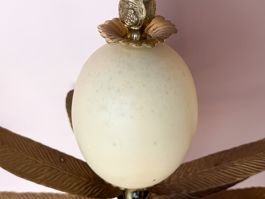 Pair of Regency Style Ostrich Egg Candle Holders