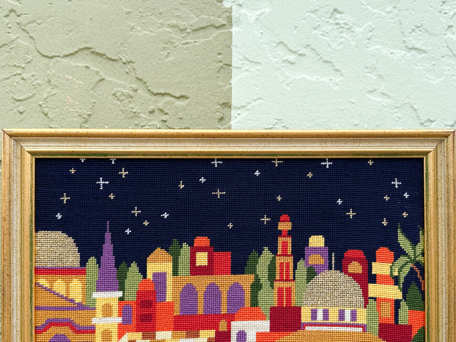 Moroccan Night Sky Needlepoint Framed Art