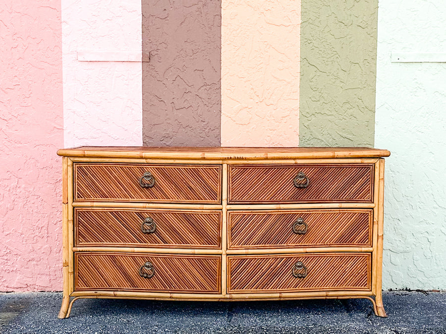 Pencil Reed Rattan Dresser