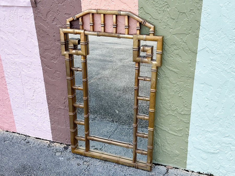 Faux Bamboo Greek Key Mirror