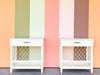 Pair of Lattice Rattan Nightstands