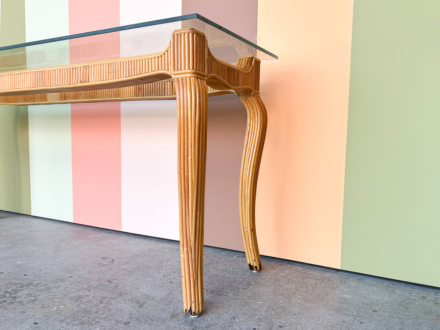 Pencil Reed Rattan Console