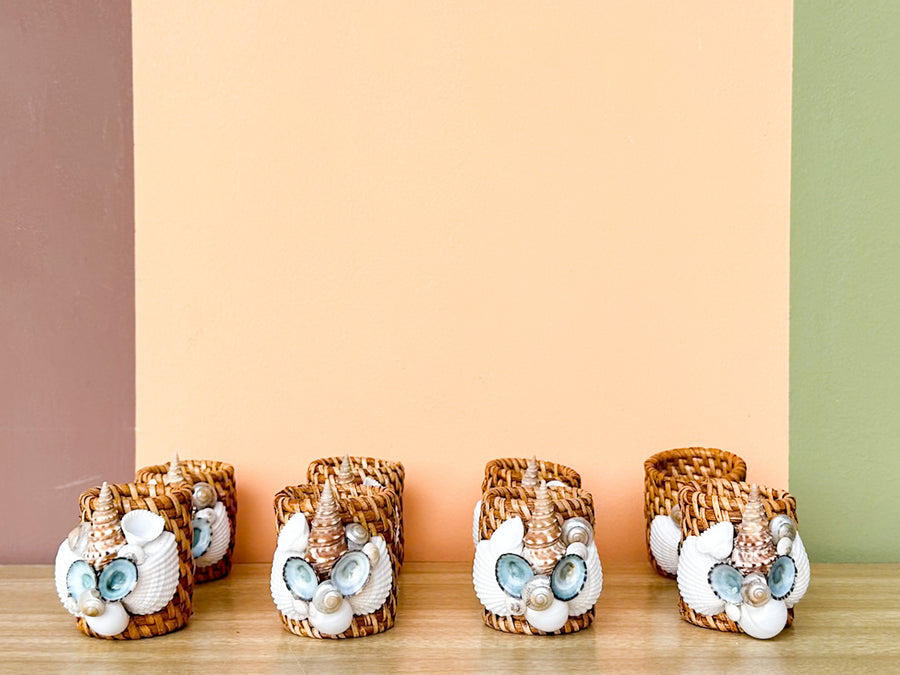 Set of Eight Shellegance Napkin Rings