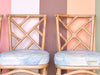 Set of Four Ficks Reed Rattan Chippendale Chairs