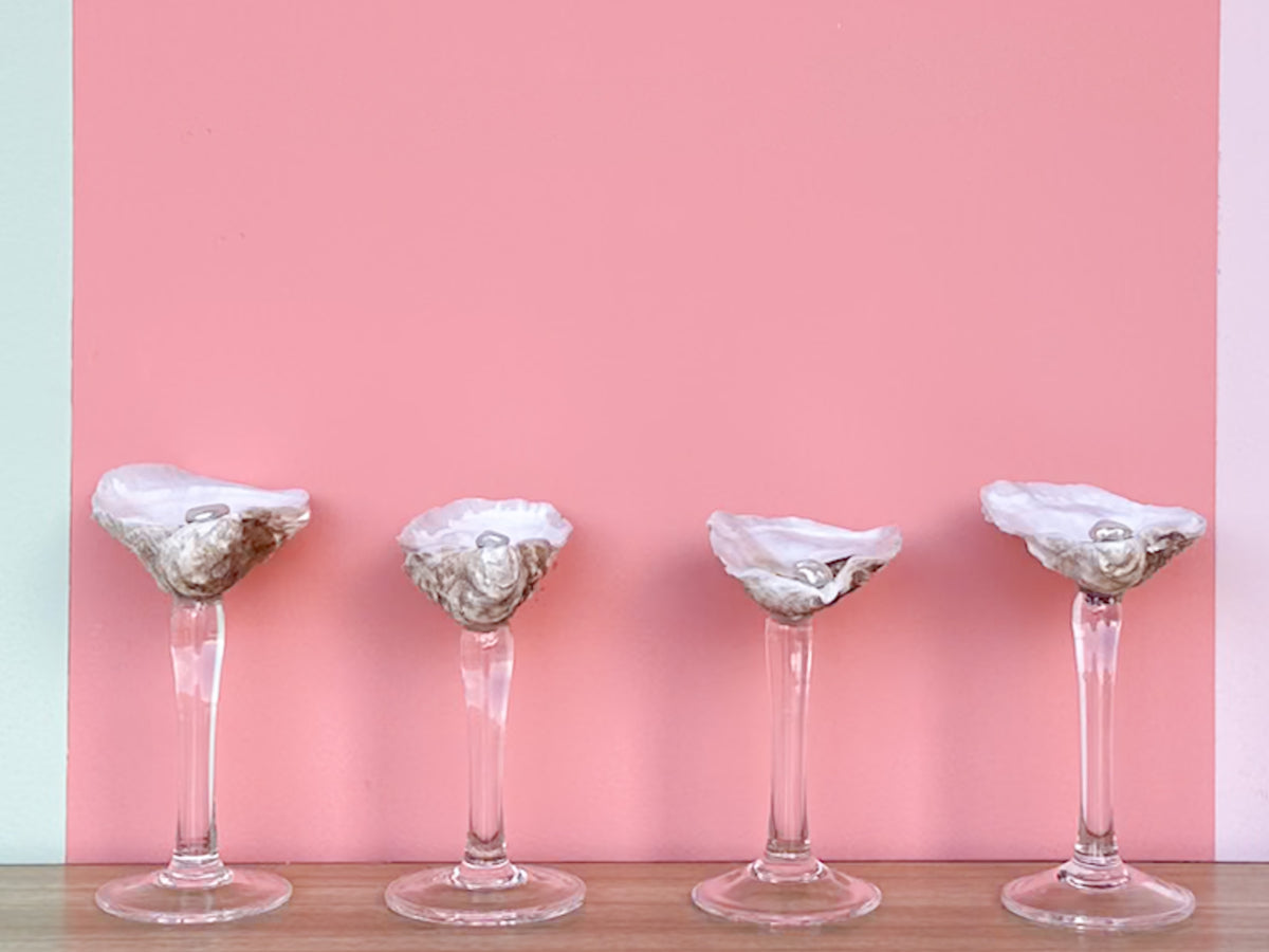 Set of Four Oyster Shell Shooters