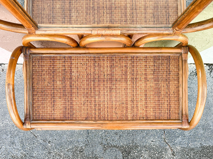 Mirrored Rattan Vanity