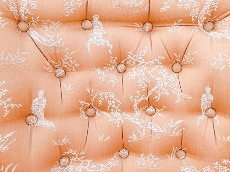 Pair of Peach Pagoda Upholstered Chairs