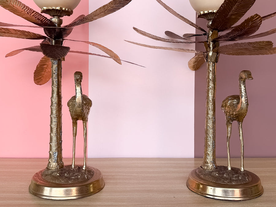 Pair of Regency Style Ostrich Egg Candle Holders