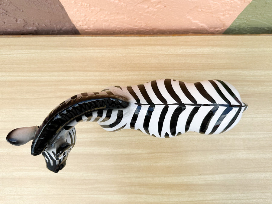 Ceramic Standing Zebra Statue