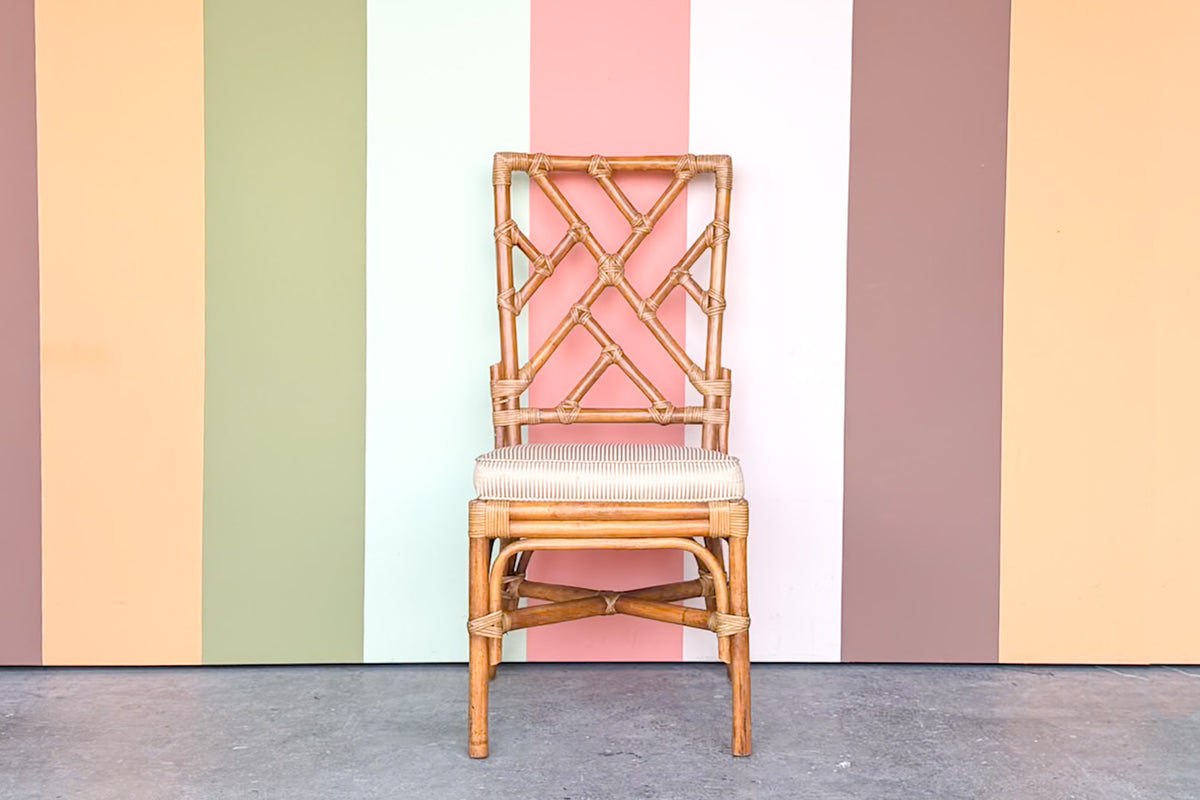 Chippendale Rattan Desk Chair