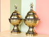 Pair of Chinoiserie Brass Lamps