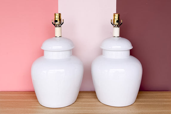 Pair of Simple Chic Ceramic Lamps