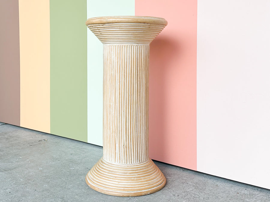 Pencil Reed Rattan Pedestal