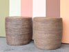 Pair of Antique Pencil Reed Rattan Side Tables