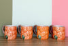 Set of Four Fitz and Floyd Orange Mugs