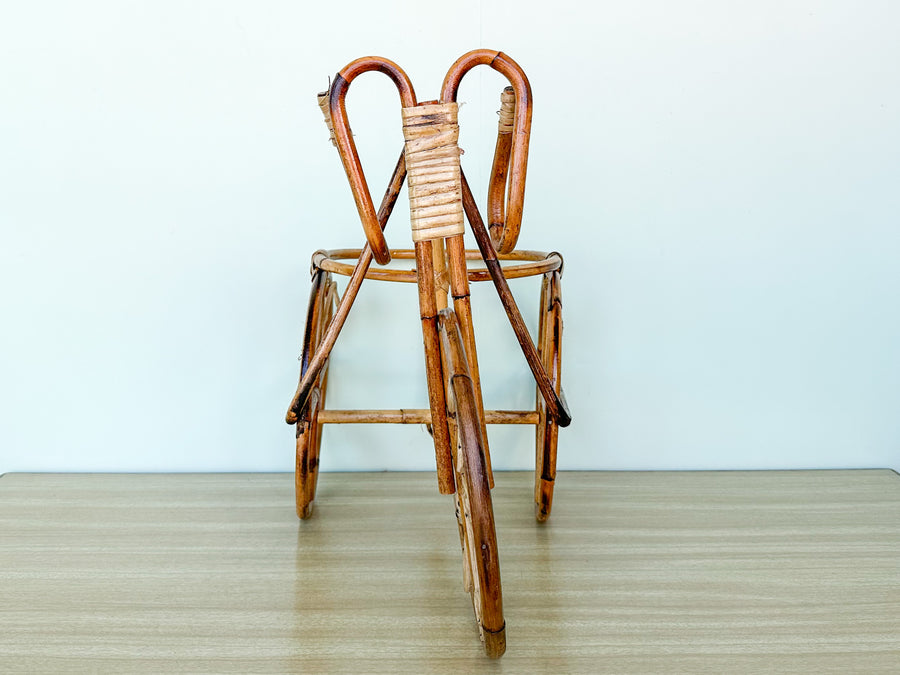 Rattan Bicycle Plant Stand