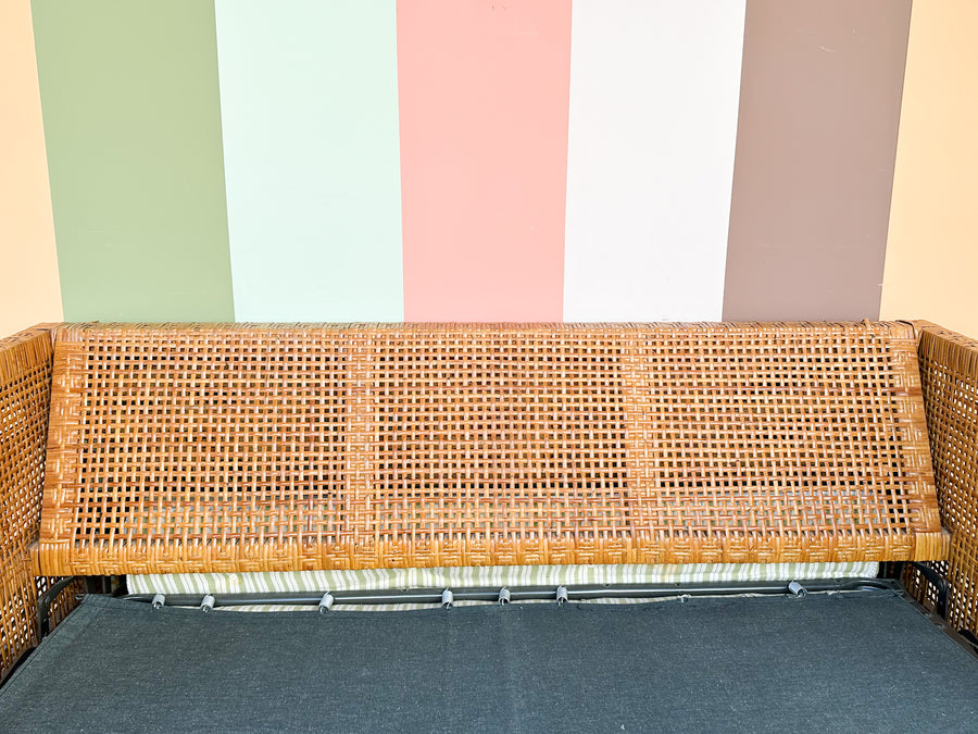 Coastal Style Rattan Sleeper Loveseat