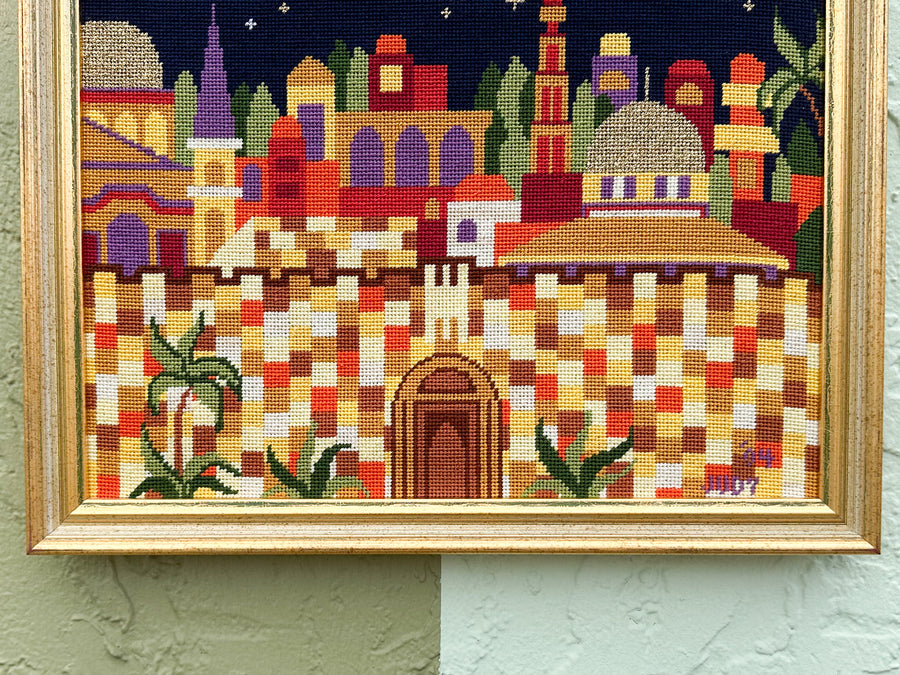Moroccan Night Sky Needlepoint Framed Art