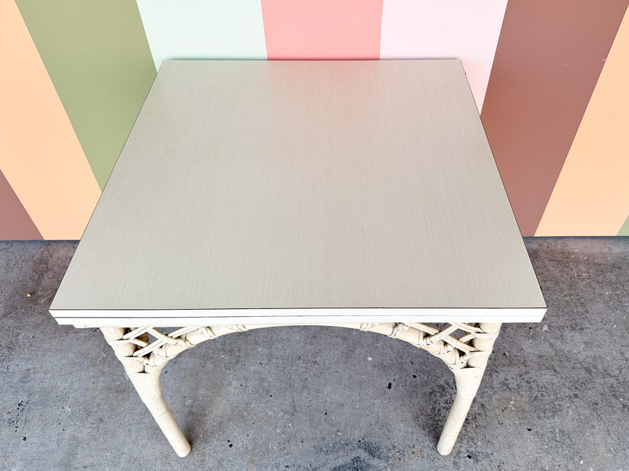 Ficks Reed Lattice Rattan Flip Top Game Table