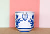 Italian Blue and White Floral Cachepot
