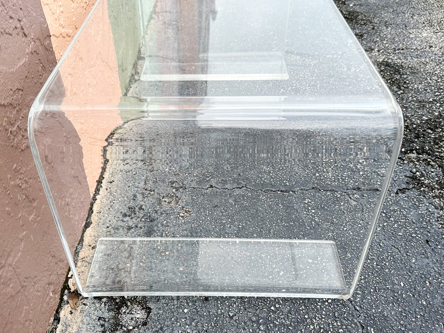 Lucite Scroll Coffee Table
