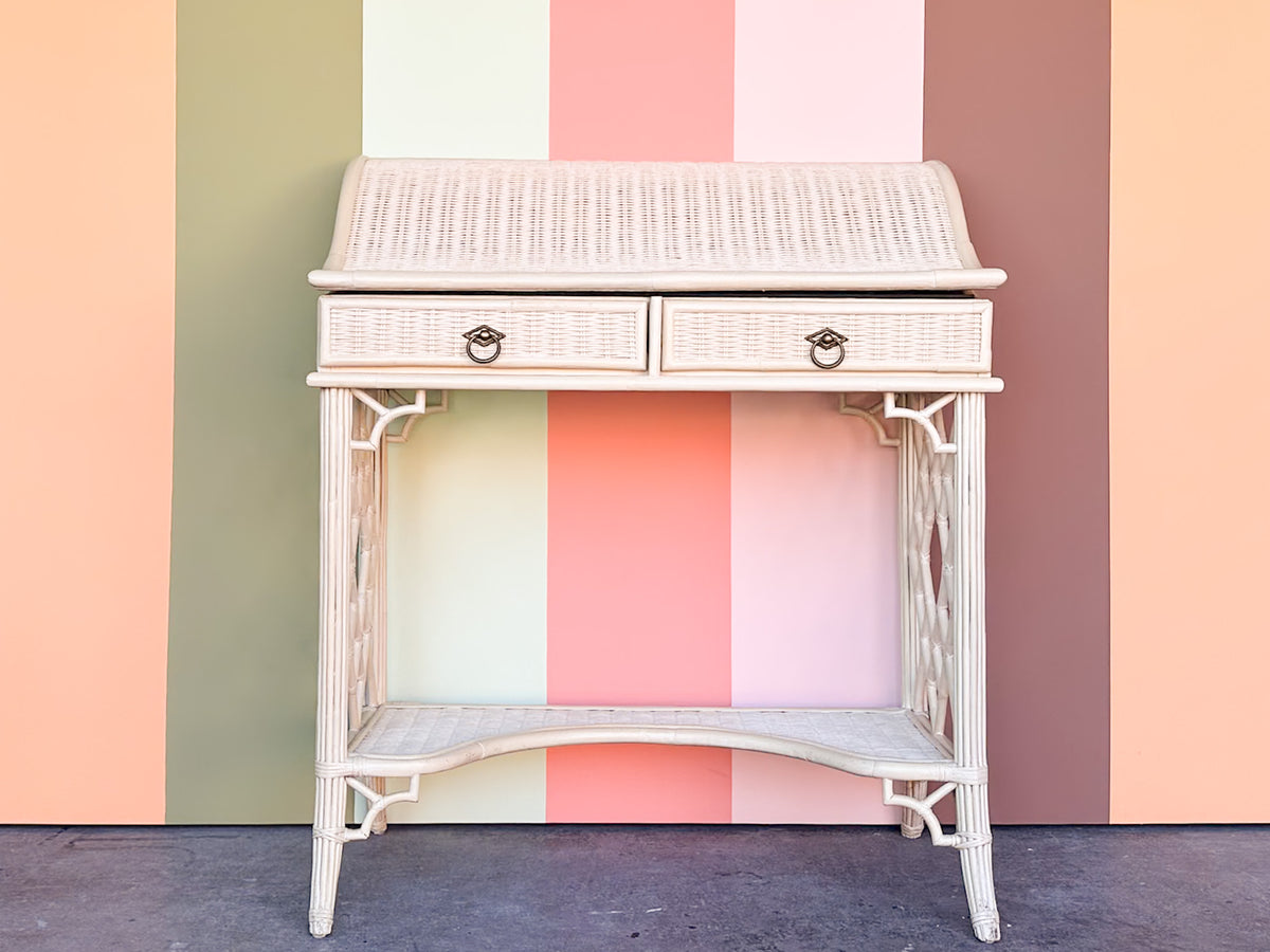 Wicker and Rattan Secretary Desk