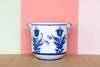 Italian Blue and White Floral Cachepot