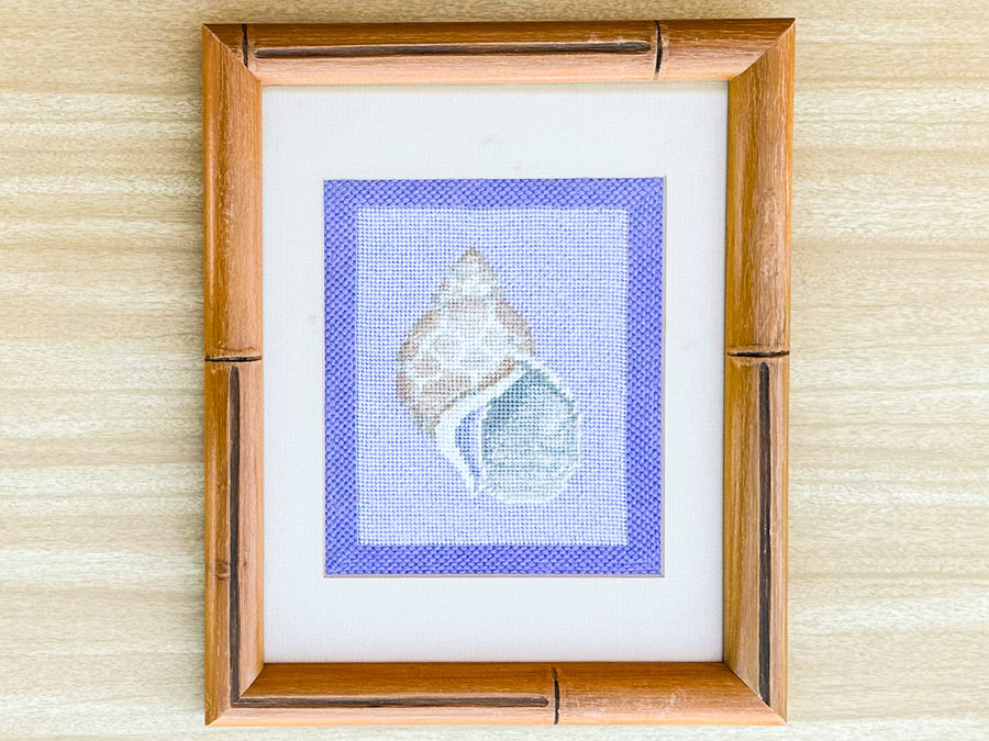 Lavender Shell Needlepoint Art