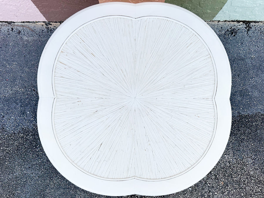 Clover Rattan Coffee Table with Stools
