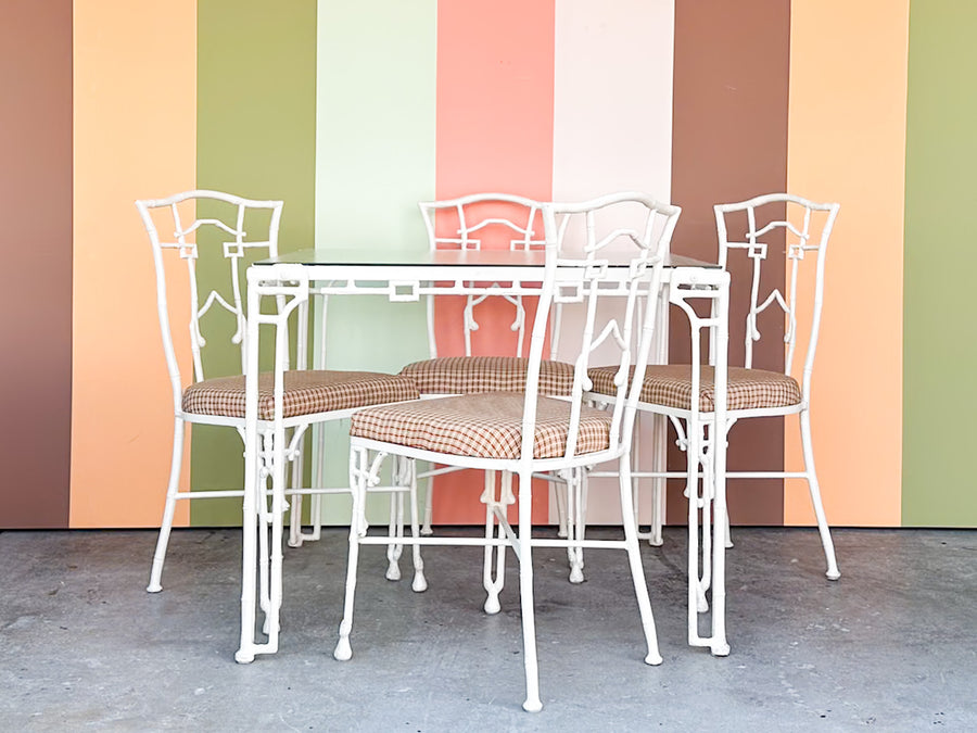 Palm Beach Chic Faux Bamboo Outdoor Dining Set