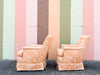 Pair of Peach Pagoda Upholstered Chairs