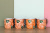 Set of Four Fitz and Floyd Orange Mugs