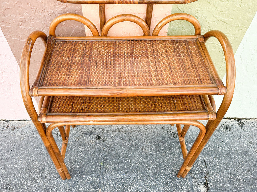 Mirrored Rattan Vanity