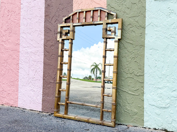 Faux Bamboo Greek Key Mirror