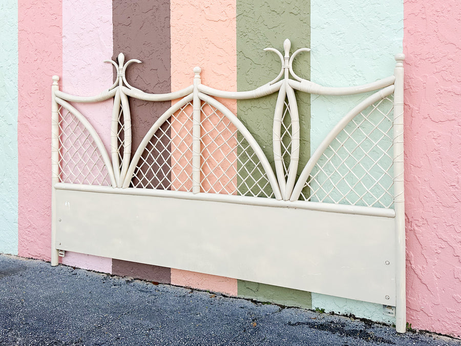 Whimsical Rattan King Headboard