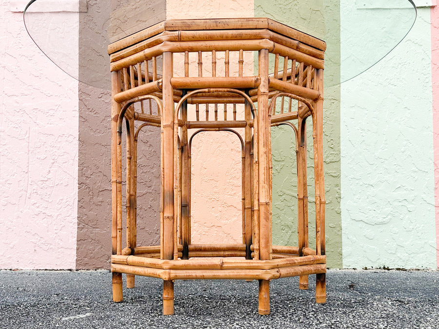 Tortoiseshell Rattan Brighton Style Dining Table