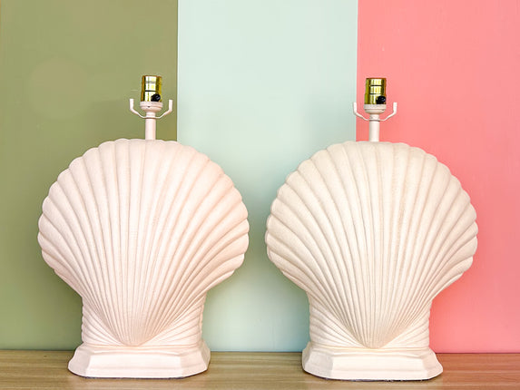 Pair of Clam Shell Lamps