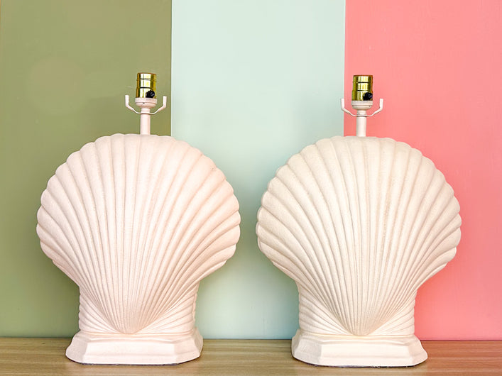 Pair of Clam Shell Lamps