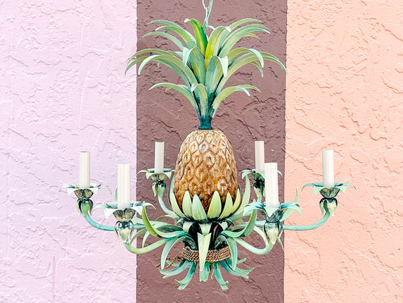 Tole Pineapple Chandelier
