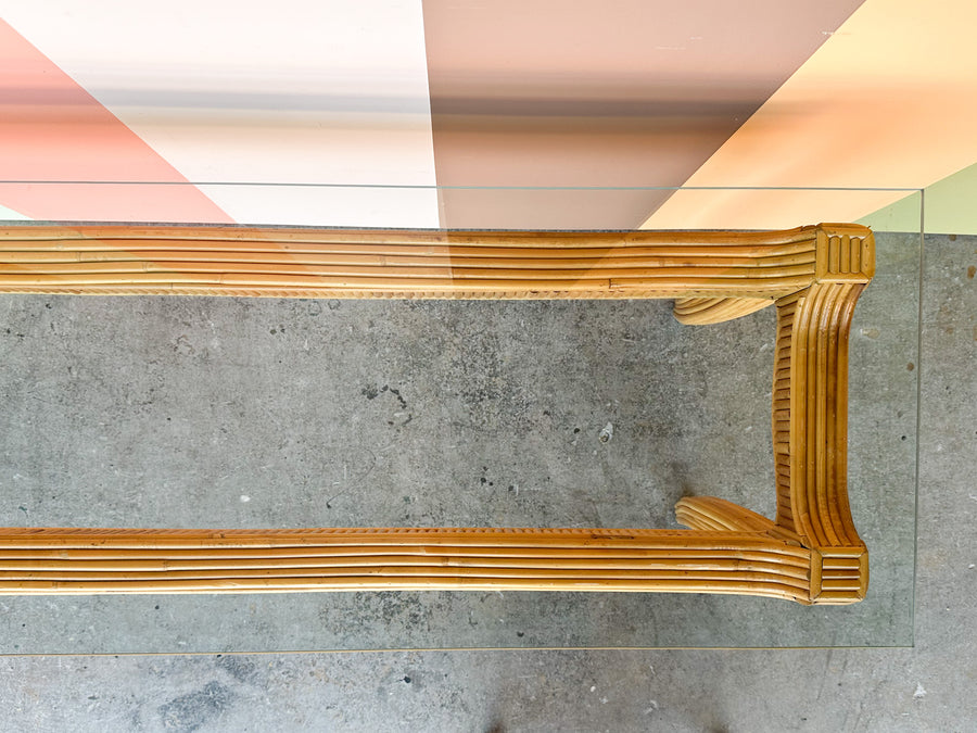 Pencil Reed Rattan Console